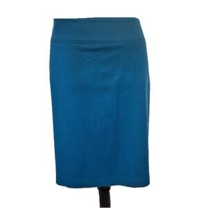 Talbots Skirt sz 12 Teal Hunter Green Soft Wool A Line Stretch Casual Career